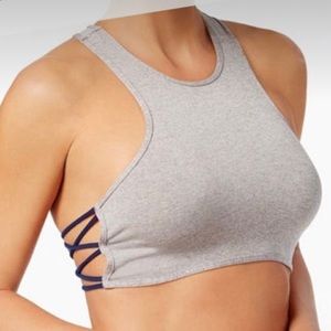 Free People Gray and Navy Sports Bra